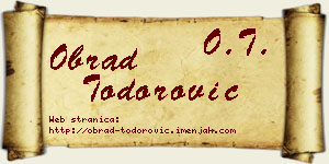 Obrad Todorović vizit kartica